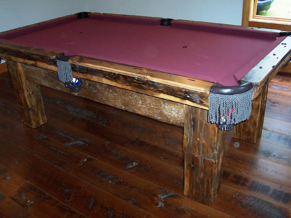 rustic barn board pool table