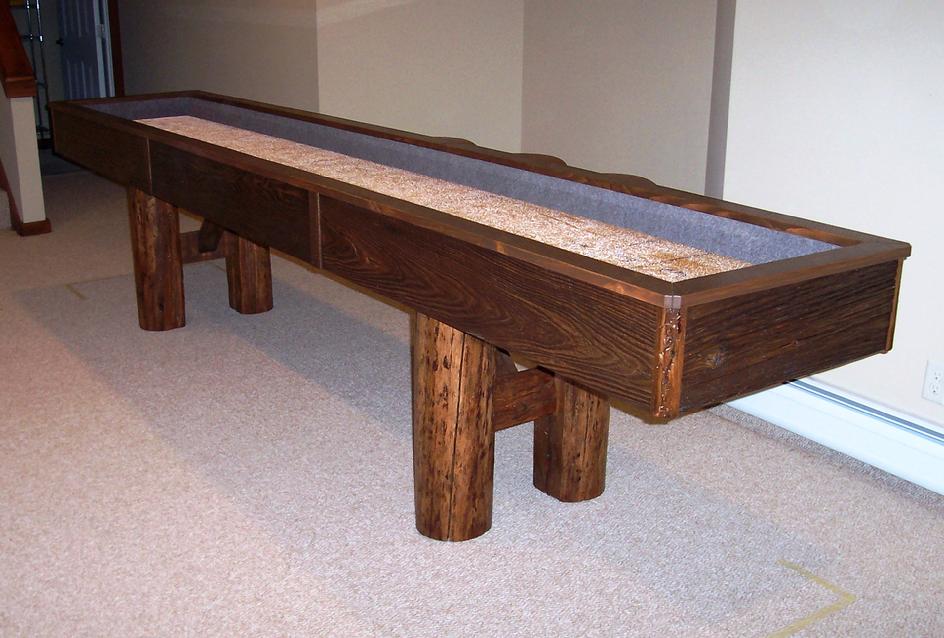 barn board rustic shuffleboard table