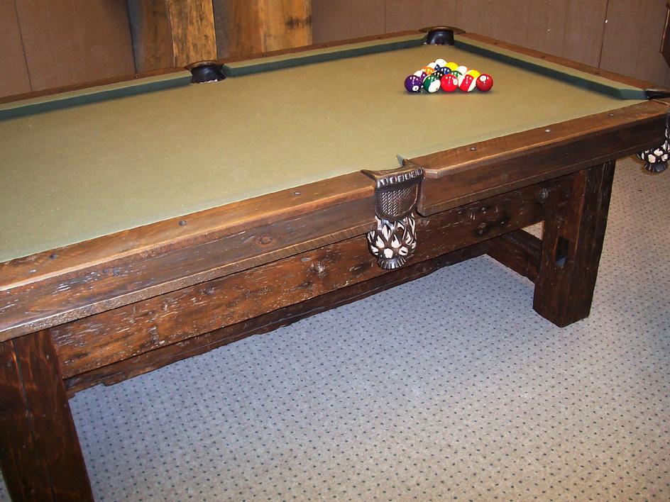 barn board rustic pool table